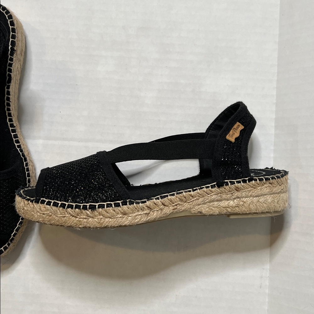 Toni Pons Estel Espadrille Sandal Size 7 New no Box Black - Picture 2 of 4